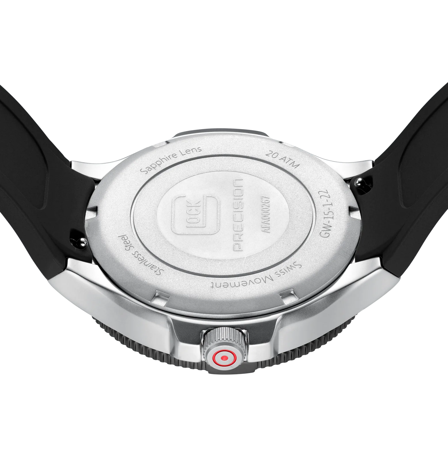 Men's Glock Watch With Black Strap And Black Face And Silver Tone Case GW-15-1-22 - Image 7