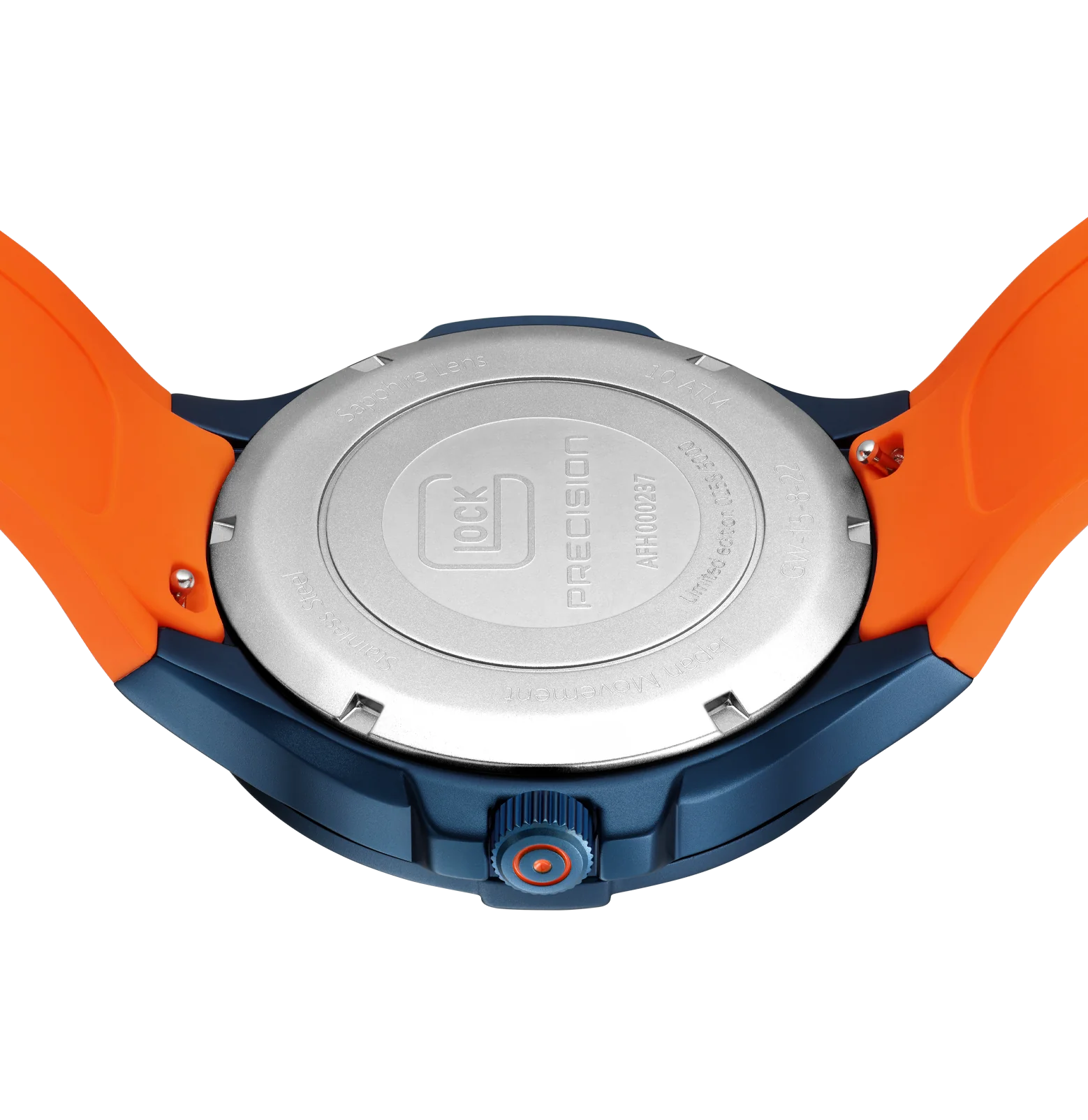 Men's Glock Watch Limited Edition With Orange Strap And Blue Face With Extra Strap - Image 9