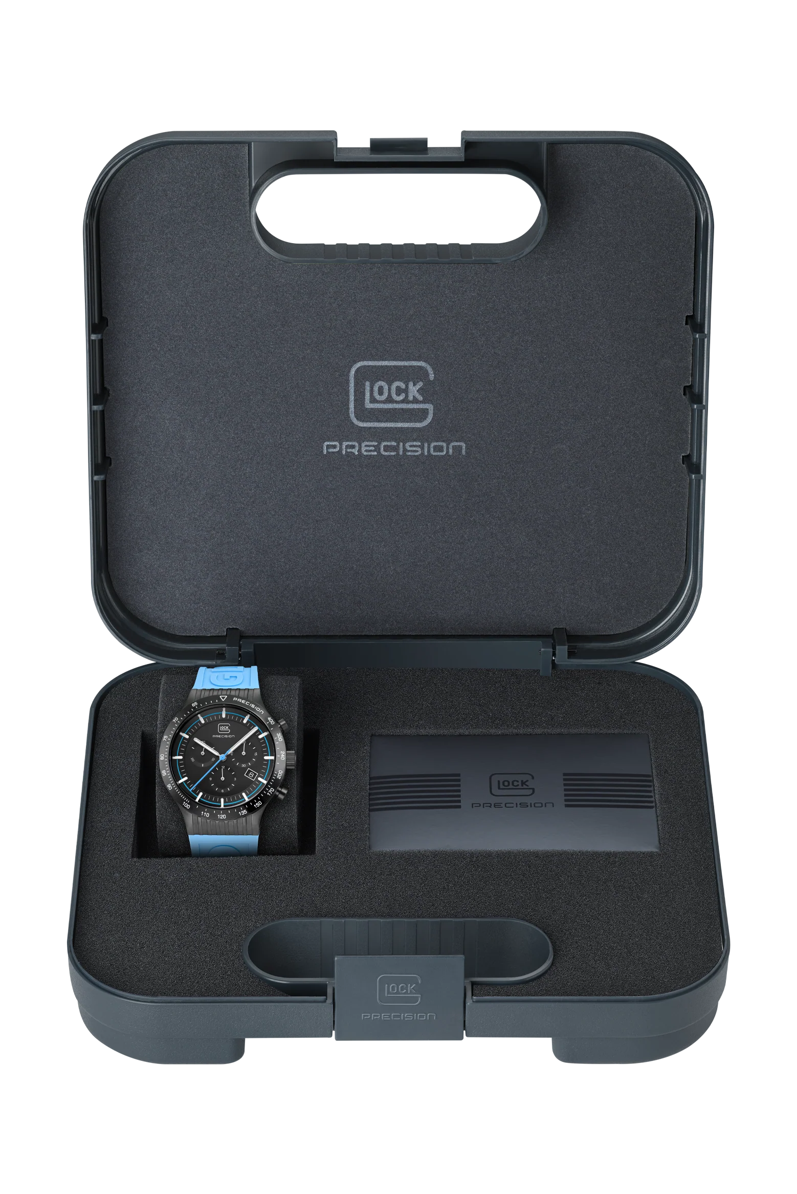 Men's Glock Watch With Light Blue Strap, Black Face And Black Case GW-34-2-24 - Image 3