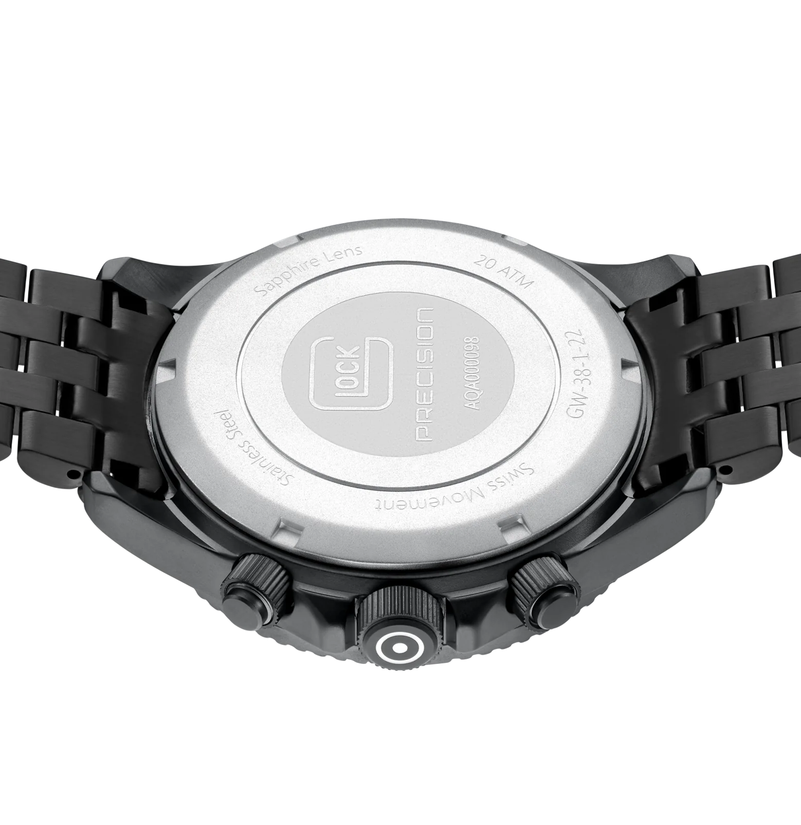 Men's Glock Watch With Gunmetal Stainless Steel Strap, Gunmetal Face And Gunmetal Case GW-38-1-22 - Image 7